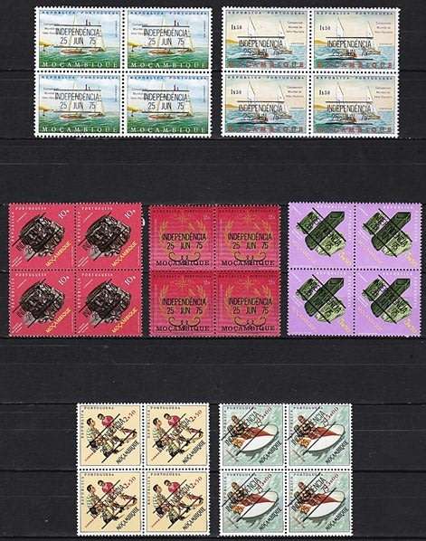 1975 Mozambique Independence Opt UMM (**) Multiples x 16 (Short set)  **** CV = R1,750+ ****