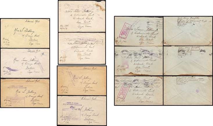 SCARCE 1943/44 P.O.W. Covers x 10: LEEUWKOP, BAVIAANSPOORT Prisons/Censor Markings etc