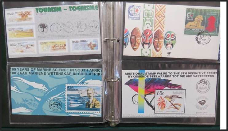 R.S.A. 6th Series Covers including Inauguration & COIN Covers (50+ Different Covers)  in Ringbinder