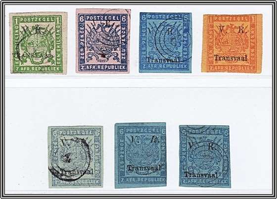 7 x V.R. Transvaal Opt on Z.A.R. Various Imperfs - Excellent Condition *** CV = R6,000+ ***