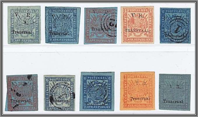 10 x V.R. Transvaal Opt on Various Z.A.R. Imperfs - Excellent Condition *** CV = R10,000+ ***