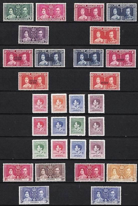 1937 Coronation Complete MM (*) Collection -  Newfoundland Large Set Missing *** CV = R4,000+ ***