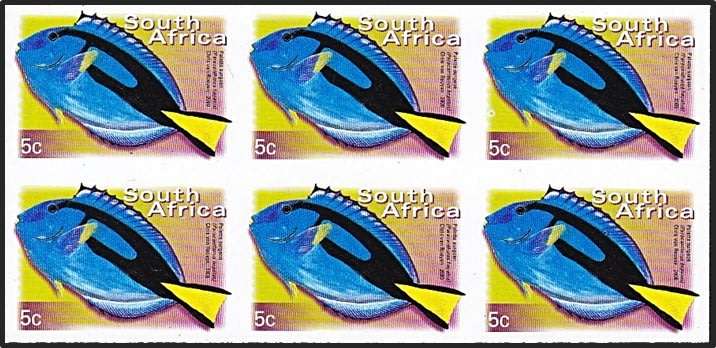 2000 RSA 7th Definitive 5c  BLOCK OF 6 IMPERFORATED (SG.1205)  *** HIGH CV ***