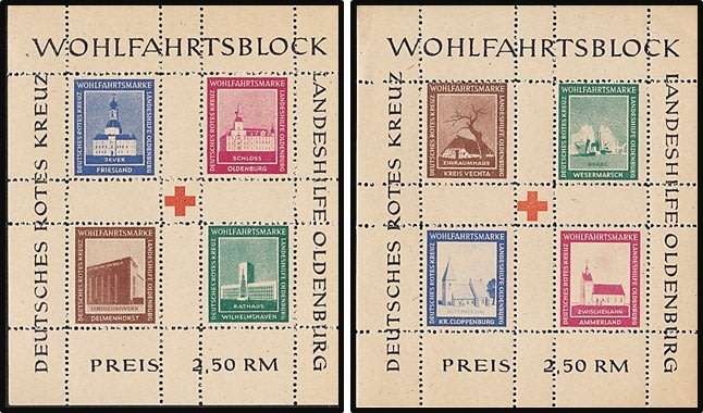 1948 UMM (**) German Red Cross Souvenir Sheets x 2