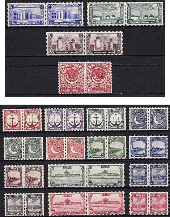 1947/48 Pakistan Opt on KGVI India Issues UMM (**) Part Sets & Pairs  *** HIGH CV = R3,000+ ***