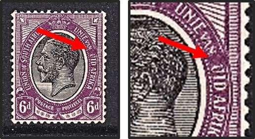 1913 Union 6d King's Head UMM (**) VARIETY - MISSING "Z" in "ZUID"  *** CV = R1,500+ ***
