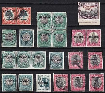 Nice Selection of "DOUANE" & "CUSTOMS" Opt on Union Pictorials - UMM/MM/VFU