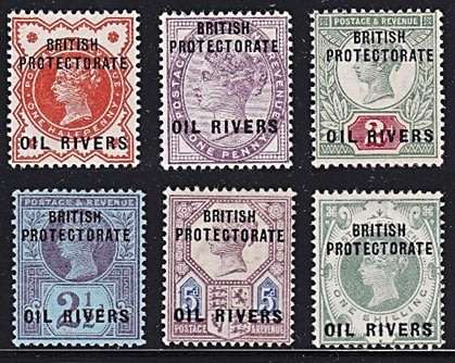 1892 Nigeria Coast Protectorate - Oil Rivers Opt on MM (*) SG.1-6   **** CV = R3,200+ ****