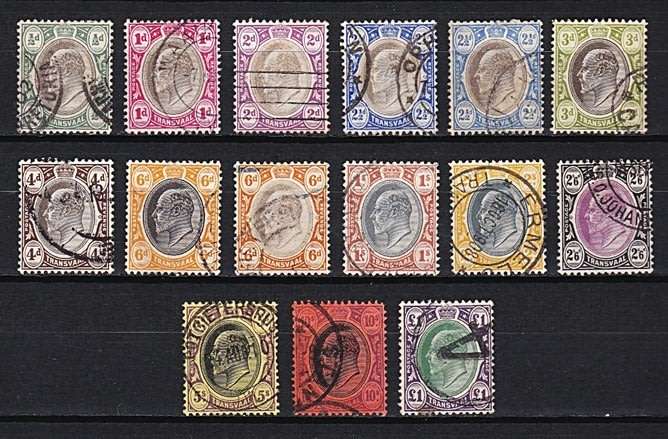 1904/9 KEVII Transvaal VFU Set to £1 + VARIETIES (SACC.266-278)   *** CV = R2,000+ ***