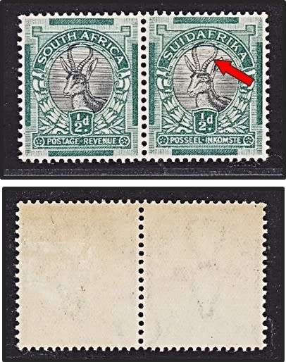 SCARCE UMM (**) ½d Pretoria Printing VARIETY - COBWEB BETWEEN HORNS  *** CV  R800 ***