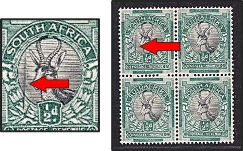 SCARCE UMM (**) ½d Pretoria Printing CONSISTANT VARIETY - VERTICAL LINE  *** HIGH CV ***