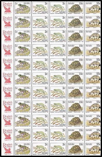 1997 Save Water and Readers Digest Full Sheets - IMPERF BETWEEN PANES