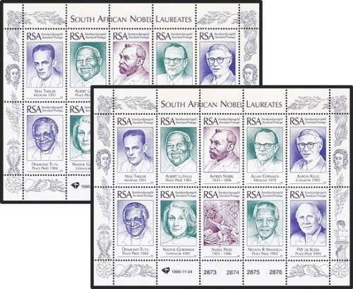 1996 SA Nobel Laureates UMM (**) MS  x 2  *** FACE VALUE  R100+ ***