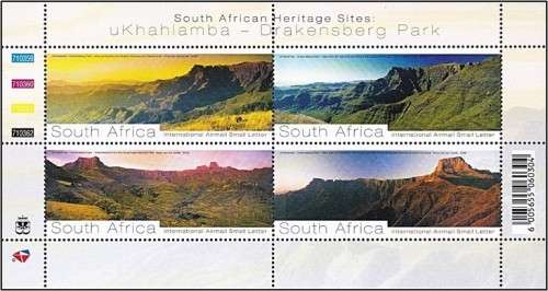2008 RSA Heritage Sites - Drakensberg Park MS - 4 x International Airmail Small Letter Rate @ R220
