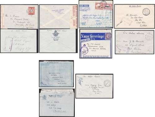 WWII: Postal History Lot (9 Items) - Great Cancels and Censor Markings  *** SOME VERY SCARCE ***