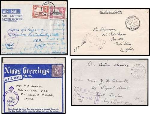 WWII: Postal History Lot (9 Items) - Great Cancels and Censor Markings  *** SOME VERY SCARCE ***