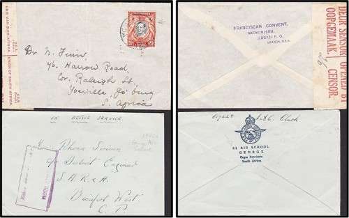 WWII: Postal History Lot (9 Items) - Great Cancels and Censor Markings  *** SOME VERY SCARCE ***