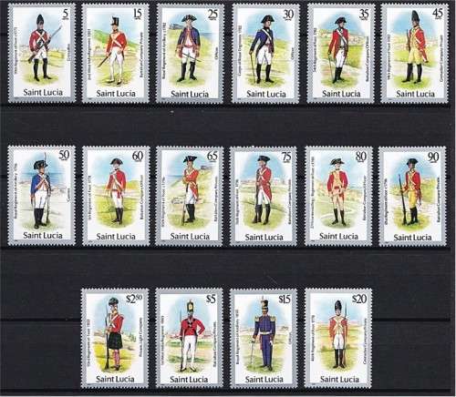 1996 St Lucia UMM (**) UNIFORMS Set   *** GREAT THEMATIC ***
