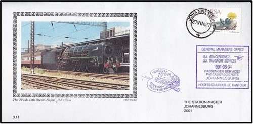 Set of 11 Bush Steam Covers (1991) - Diff Station Handstamps