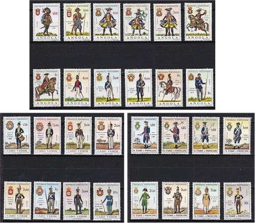 Angola, St Tome, Cabo Verde UNIFORM Themed Full MM (*) Sets