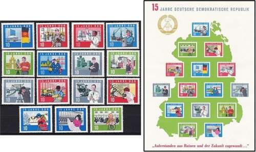 1964 DDR UMM (**) Set (Mi.1059a/73a) & Sheet No.19 *** CV  R1,500+ ***