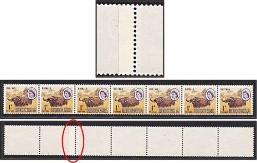 1966 Rhodesia 1d CC.131 UMM (**) Coil Strip & JOIN  *** UNLISTED ***