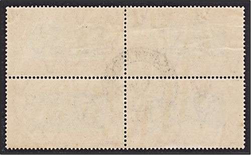 1938 1d Voortrekker CC.79a VFU Block VAR:  Extra Rivit in Wheel Rim - Scarce as Used