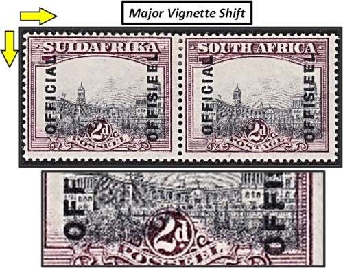 1928 2d CC.5 Official VARIETY - MAJOR Vignette Shift - See Scan