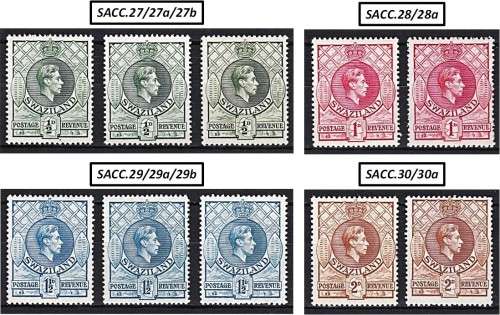 1938 KGVI Swaziland MM(*) Set & Most Varieties - See Scans *** High CV  R12,217 ***