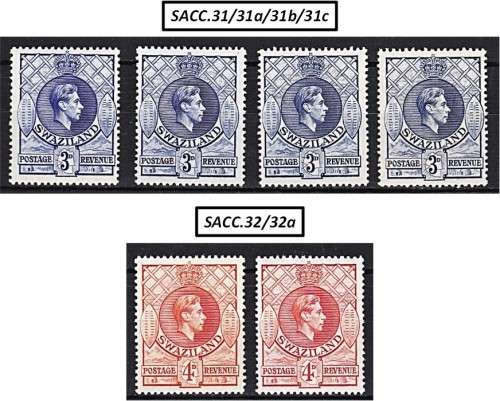 1938 KGVI Swaziland MM(*) Set & Most Varieties - See Scans *** High CV  R12,217 ***