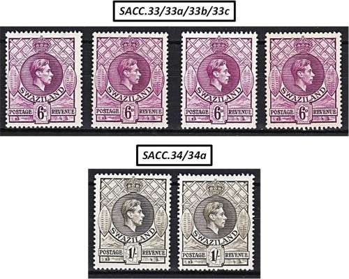 1938 KGVI Swaziland MM(*) Set & Most Varieties - See Scans *** High CV  R12,217 ***