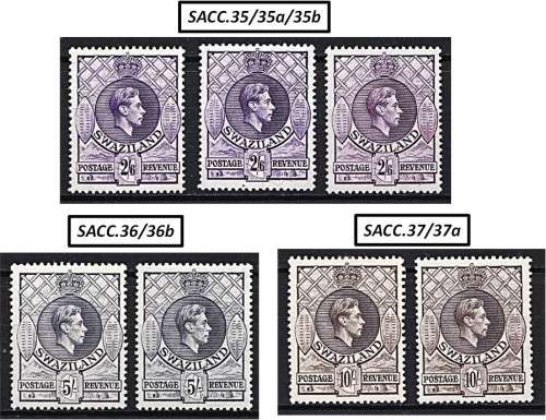 1938 KGVI Swaziland MM(*) Set & Most Varieties - See Scans *** High CV  R12,217 ***