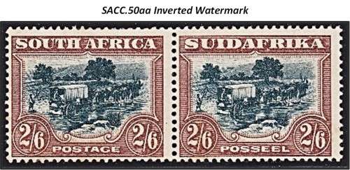 1930 Union 2/6 Roto MM(*) CC.50aa (Inv Wmk) - Gum Stained *** CV  R4,500 ***