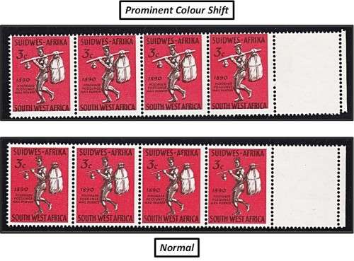1965 SWA 3c UMM(**) Mai Runner Showing MAJOR COLOUR SHIFT + Normal Strip