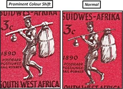 1965 SWA 3c UMM(**) Mai Runner Showing MAJOR COLOUR SHIFT + Normal Strip