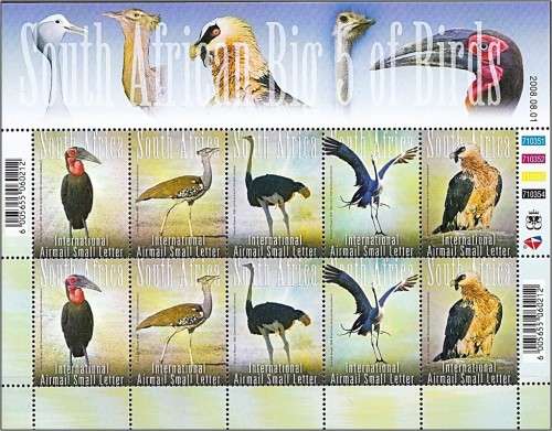 2008 RSA Big 5 of Birds Full UMM(**) Sheetlet *** CV  R500+ ***