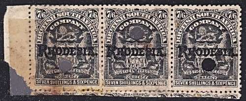 1909 BSAC 7/6 Printer`s File Copy Triplet Proof with Punch Holes - RARE