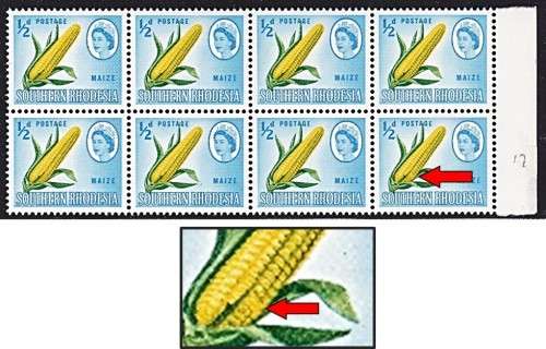 1963 S. Rhodesia 1/2d UMM(**) Positional Var - MISSING GRAIN (CC.94a)