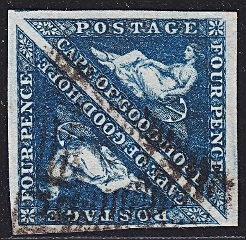 1858 CoGH (CC.6a) 4d Blue Used PAIR - 3 Good Margins  *** CV  R3,200+ ***