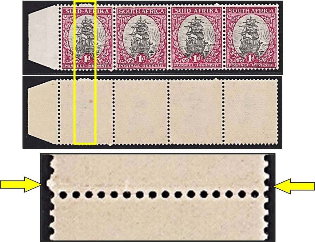 1934 Union 1d CC.56 UMM(**) Strip with PAPER JOIN - RARE