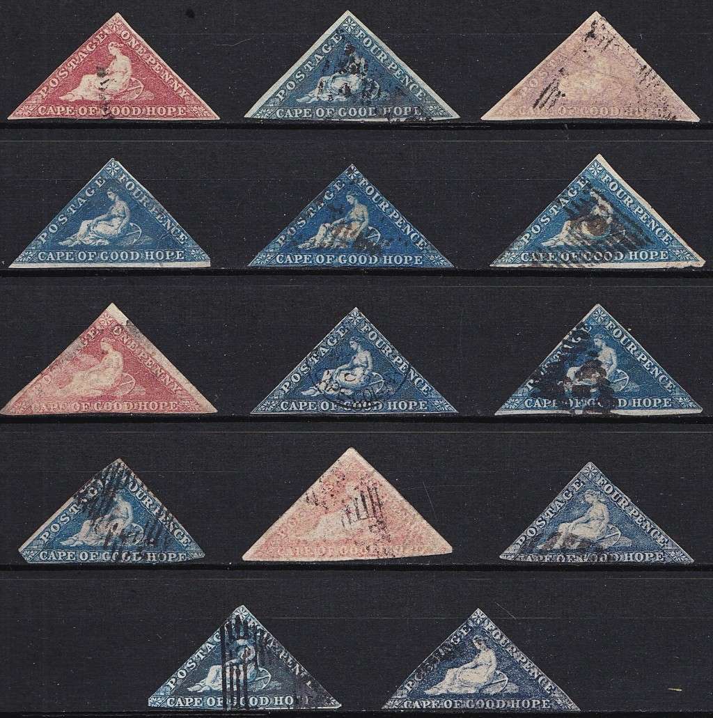 Large Study Lot of Cape Triangular Issues