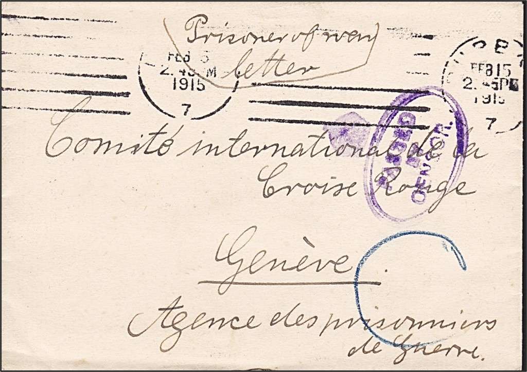 1915 WWI Union POW Censored Cover from Durban to the Red Cross in Switzerland
