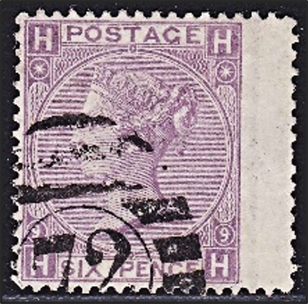 1870 GB Q.Victoria 6d SG.109, Plate.9 VFU with Wing Margin  *** CV  R2,200+ ***