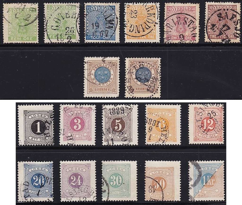 1852/70 Sweden First Issues Used + 1877 Postage Dues  *** CV  R6,500+  ***
