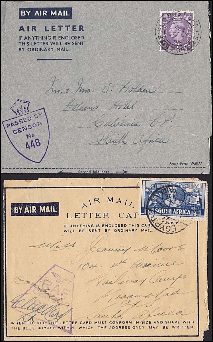 WWII Era Postal History Items: Censored Cachets, On Service etc *** Nice Study Lot ***