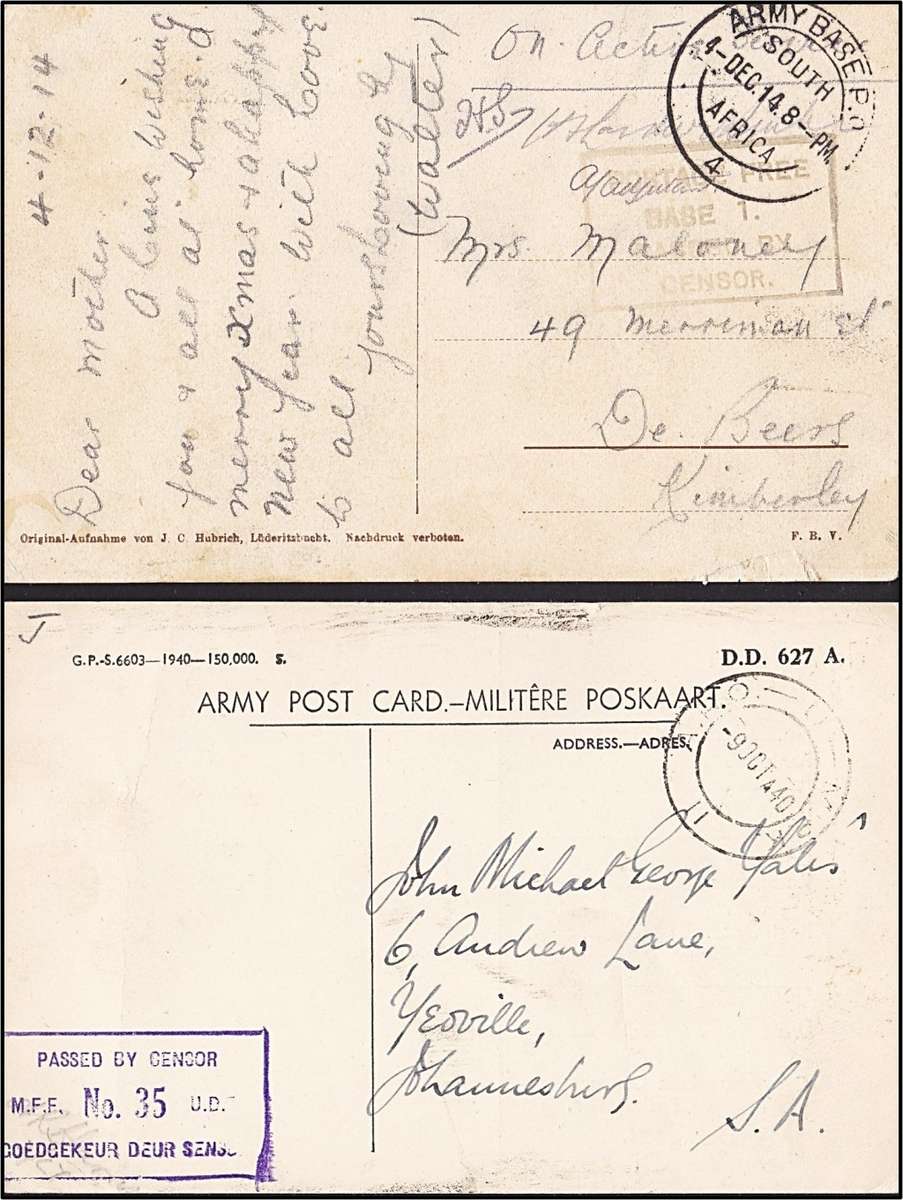 WWII Era Postal History Items: Censored Cachets, On Service etc *** Nice Study Lot ***