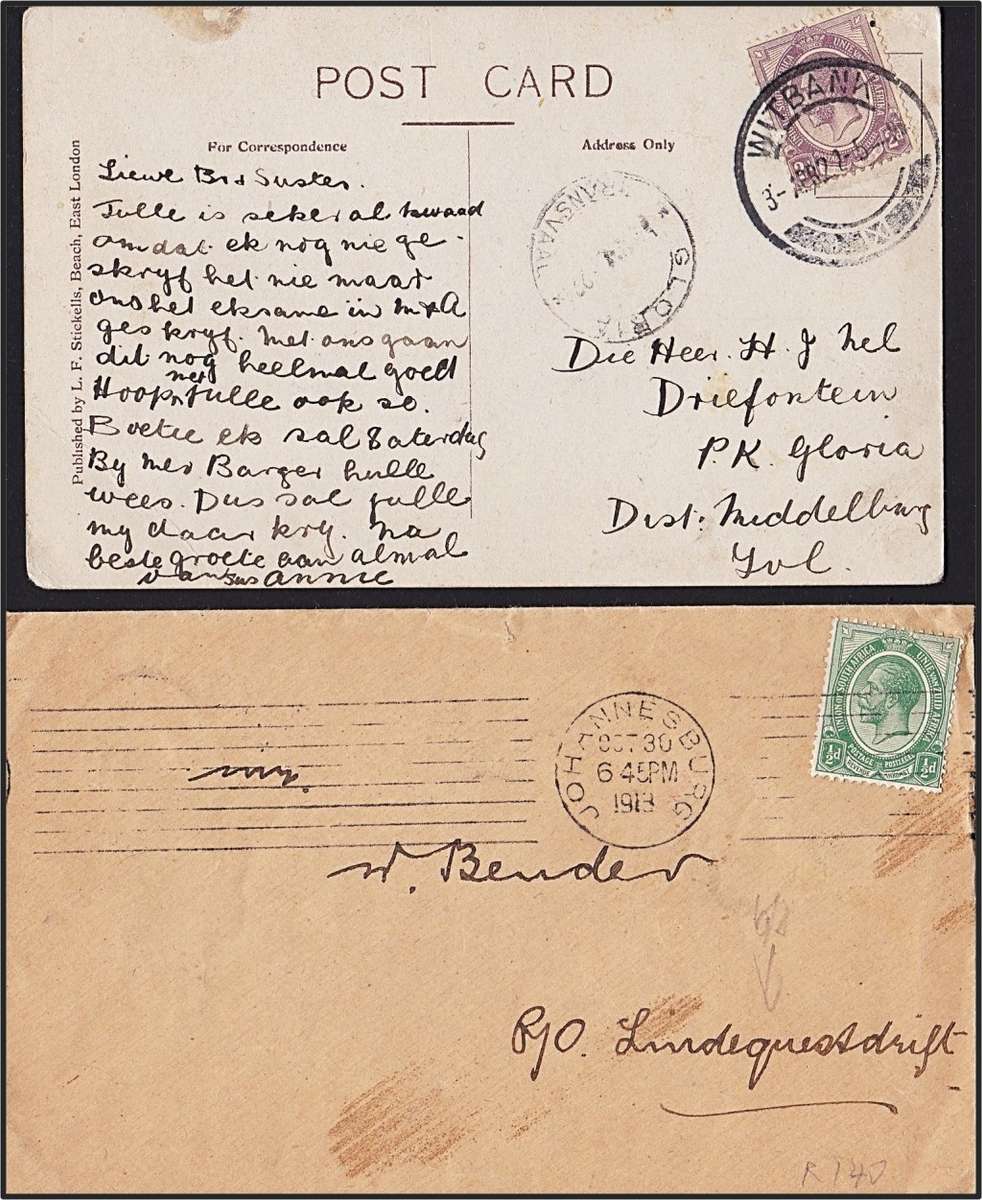 15 x Union King`s Head on Covers & Post Cards  *** Excellent Postmark Lot!!! ***