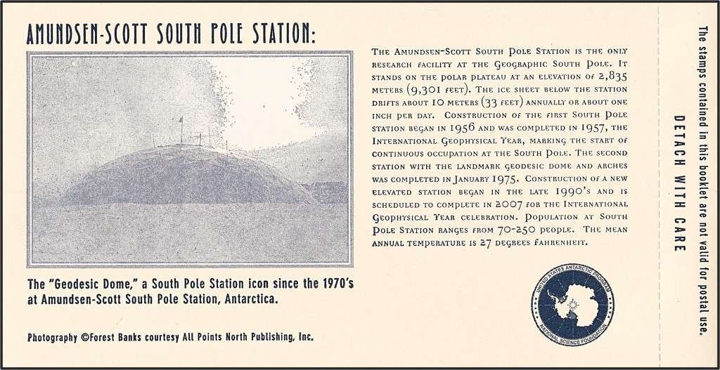 US Antarctic Program Souvenir Booklet with 8 Stamps & Post Card - Great Thematic