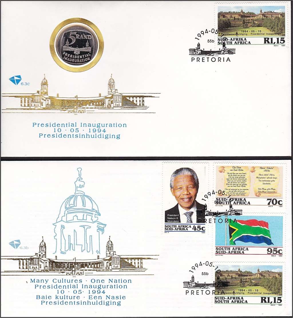 1994 Inauguration COIN Cover & Mandela Cover