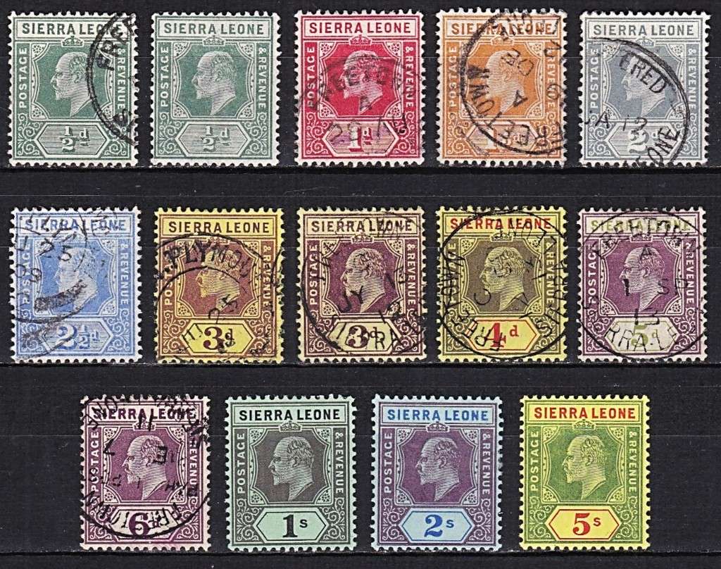 1907/12 Sierra Leone Used & High Values MM(*) S/Set to 5/-  (Multi Crown CA) *** CV  R3,200+ ***